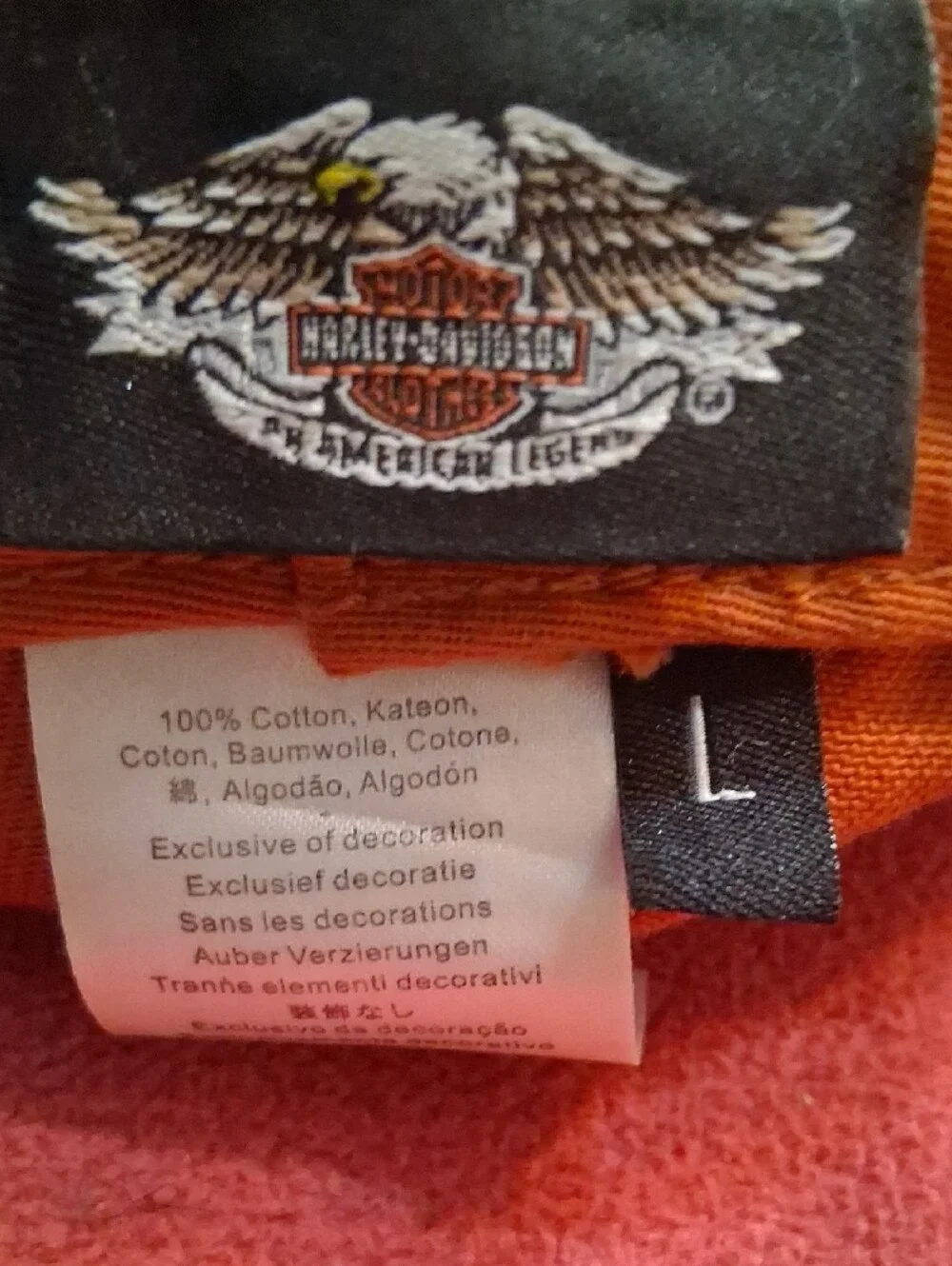 Harley-Davidson Kids Bright Orange Hat with White Embroidery
